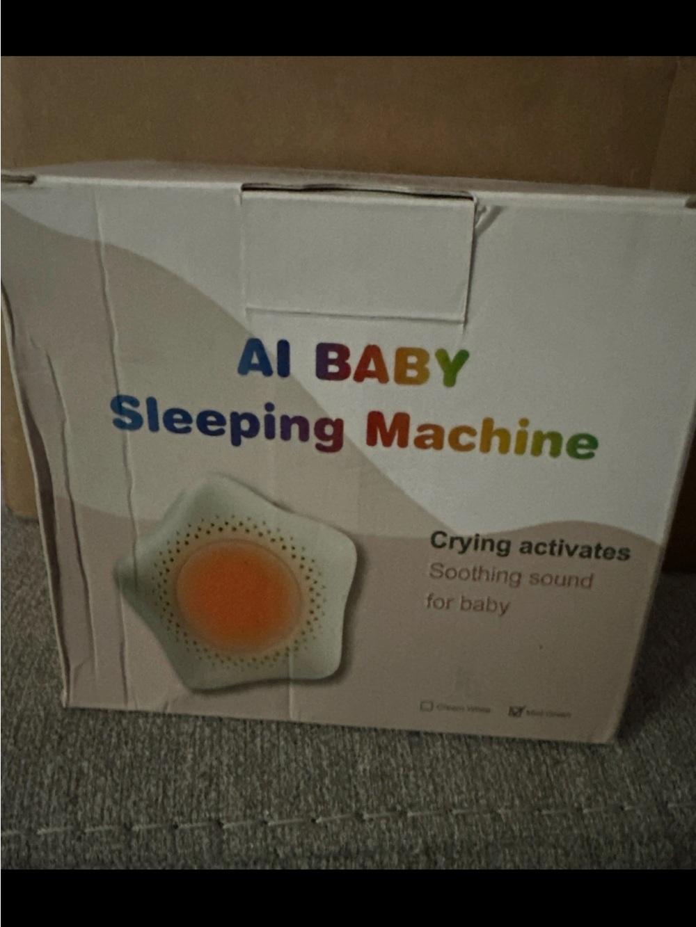 AI BABY Sleeping Machine - White with Orange Accent